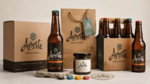 Familia de productos con packaging creativo y coherencia visual de marca
